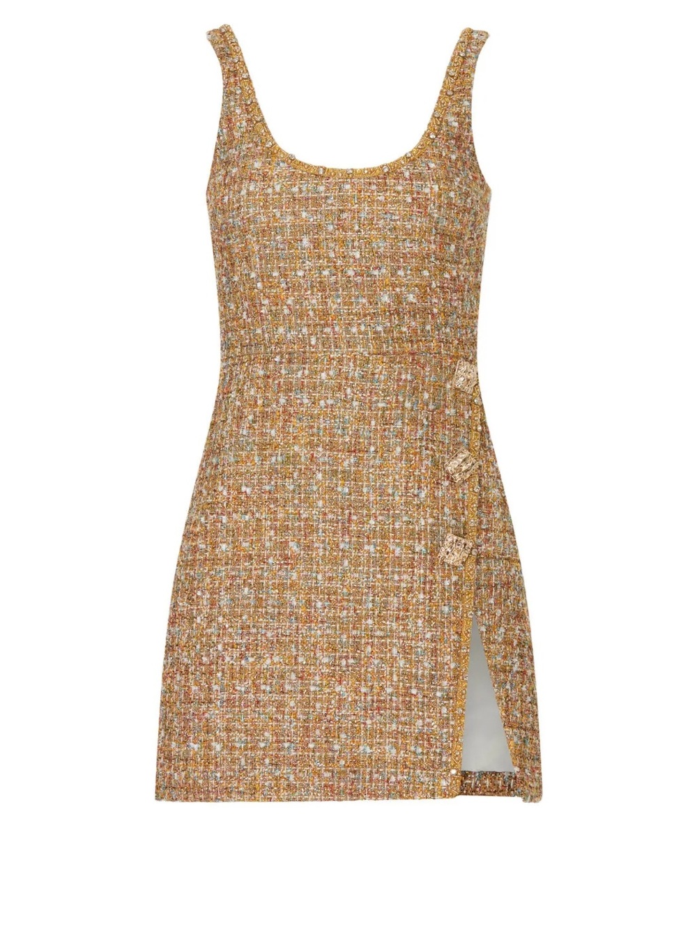 Self-Portrait Gold Tinsel Boucle Mini Dress